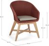 Gartenstuhl Allea aus Teakholz und Aluminium, modern, mit rotem Sunproof Kissen, Outdoor Bild 2