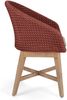 Gartenstuhl Allea aus Teakholz und Aluminium, modern, mit rotem Sunproof Kissen, Outdoor Bild 4