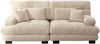 Ecksofa in Light Coffee, Chenille, modulares Design mit tiefem Sitz und Komfortkissen,220x77x81 cm Bild 5