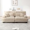 Ecksofa in Light Coffee, Chenille, modulares Design mit tiefem Sitz und Komfortkissen,220x77x81 cm Bild 2