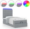 vidaXL Ottomane Bett mit Matratze & LEDs Hellgrau 90x200 cm Stoff 3314141 Bild 5