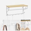 Vasagle Wandgarderobe, mit 5 Haken und Ablage, Industrie-Design, eichefarben-weiß, 60 x 30 x 31,7 cm Bild 3