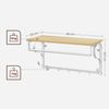 Vasagle Wandgarderobe, mit 5 Haken und Ablage, Industrie-Design, eichefarben-weiß, 60 x 30 x 31,7 cm Bild 5