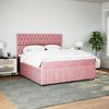 vidaXL Boxspringbett mit Matratze Rosa 180x200 cm Samt 3292417 Bild 3