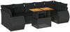 vidaXL 8-tlg. Garten-Sofagarnitur mit Kissen Schwarz Poly Rattan 3327233 Bild 2