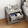 GarveeMore Nachttisch Beistelltisch mit Schublade und Ablage 56x45x59 cm Bild 4
