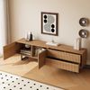 TV-Schrank 180x38x51,5 cm Wellenmaserung Natur Schrank 2 Türen 2 Schubladen grifflos Bild 3