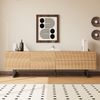 TV-Schrank 180x38x51,5 cm Wellenmaserung Natur Schrank 2 Türen 2 Schubladen grifflos Bild 2