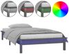 Massivholzbett mit LEDs Grau 90x200 cm [820593] Bild 2