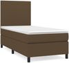 vidaXL Boxspringbett mit Matratze Dunkelbraun 90x190 cm Stoff 3141580 Bild 2