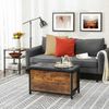 Vasagle Sitzbank mit Stauraum, Holz dunkelbraun/ schwarzes Kunstleder, Songmics, 80 x 40 x 50 cm, LSC80BX Bild 4