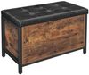 Vasagle Sitzbank mit Stauraum, Holz dunkelbraun/ schwarzes Kunstleder, Songmics, 80 x 40 x 50 cm, LSC80BX Bild 2