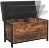 Vasagle Sitzbank mit Stauraum, Holz dunkelbraun/ schwarzes Kunstleder, Songmics, 80 x 40 x 50 cm, LSC80BX Bild 3