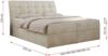 Boxspringbett Polsterbett mit Multipocket-Matratze und Topper - DIEGOS - 200x200cm - Beige Velours - H3 Bild 5