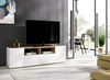 Dmora Vulcano TV-Ständer, niedriges Wohnzimmer-Sideboard, Wohnzimmer-Sideboard für Fernseher, 142 x 35 x 44 cm, Weiß und Asteiche Bild 2