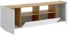 Dmora Vulcano TV-Ständer, niedriges Wohnzimmer-Sideboard, Wohnzimmer-Sideboard für Fernseher, 142 x 35 x 44 cm, Weiß und Asteiche Bild 5
