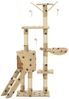 vidaXL Katzenkratzbaum mit Sisal 138 cm Beige Pfoten-Aufdruck 170581 Bild 3