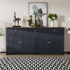 Sideboard 160×37×75 cm mit 3 Schubladen, 4 Türen, verstellbaren Regalböden, Holzoptik, Buffetschrank Bild 3