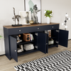 Sideboard 160×37×75 cm mit 3 Schubladen, 4 Türen, verstellbaren Regalböden, Holzoptik, Buffetschrank Bild 4