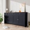 Sideboard 160×37×75 cm mit 3 Schubladen, 4 Türen, verstellbaren Regalböden, Holzoptik, Buffetschrank Bild 5