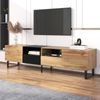 Moderner TV-Ständer mit schwarzem und holzfarbenem Design – geräumiger Stauraum, robuste Konstruktion Bild 2