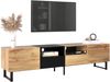 Moderner TV-Ständer mit schwarzem und holzfarbenem Design – geräumiger Stauraum, robuste Konstruktion Bild 5