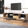 Moderner TV-Ständer mit schwarzem und holzfarbenem Design – geräumiger Stauraum, robuste Konstruktion Bild 4