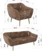 Wohnzimmerset PIRS 1-1-3, Skandinavisches 3-Sitzer Sofa mit Sesseln, Sofa mit Wellenfederung, Buche Füße, Skandinavisches Möbelset - Braun Cord Bild 5