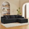Modulares Sofa 65cm×252,5cm×163cm in Schwarz – 4-stufig wandelbare Wohnlandschaft mit Memory-Schaum und abnehmbaren Kissen Bild 3