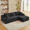 Modulares Sofa 65cm×252,5cm×163cm in Schwarz – 4-stufig wandelbare Wohnlandschaft mit Memory-Schaum und abnehmbaren Kissen Bild 2