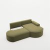 Ecksofa Schlafsofa Sofa VENEDIG Stoff Salvador Olivgrün Ottomane Rechts Bild 4