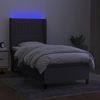 vidaXL Boxspringbett mit Matratze & LED Dunkelgrau 90x190 cm Stoff 3138438 Bild 3