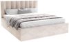 FDM Polsterbett Bettgestell Bettrahmen 120x200, 140x200, 160x200, 180x200 (Dunkelblau, Gelb, Rot, Weiß, Schwarz, Pink, Grau uvm, gepolstertes Bett mit Mettalrahmen für Erwachsene), mit hydraulischer Klappfunktion für mehr Stauraum Bild 3