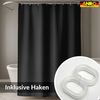 ANRO Duschvorhang WAFFEL Anti-Schimmel Waffel Hochwertig Badezimmervorhang Wasserperlend Breite 120 cm (Packung, 1-tlg, Duschvorhang inkl. Aufhängeringe), robuster Vorhang Stangenaufhängung 120x200 cm Spa Design Anthrazit Bild 2