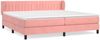 vidaXL Boxspringbett mit Matratze Rosa 200x200 cm Samt 3127636 Bild 2