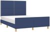Bettgestell mit Kopfteil Blau 140x200 cm Stoff [3124982] Bild 3