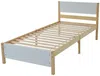 Massivholzbett, Einzelbett mit Lattenrost und Kopfteil, 90x200 cm, Holzbett, Jugendbett, Kiefer Bild 4