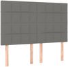 vidaXL Boxspringbett mit Matratze Dunkelgrau 140x200 cm Stoff 3137158 Bild 5