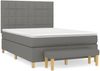 vidaXL Boxspringbett mit Matratze Dunkelgrau 140x200 cm Stoff 3137158 Bild 2