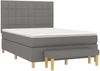 vidaXL Boxspringbett mit Matratze Dunkelgrau 140x200 cm Stoff 3137158 Bild 3