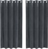 vidaXL Verdunkelungsvorhänge 2 pcs Hellgrau 140 x 175 cm Samt 4107254 Bild 2
