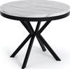 WFL GROUP Esstisch Ross ausziehbar rund industrial mit schwarzen Metallbeinen (MADE IN EU, erhältlich in 3 Größen – 90/100/120 cm ausziehbar auf 170/180/200 cm), platzsparender Tisch in Holzoptik für Küche, Esszimmer oder Wohnzimmer Bild 5