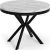 WFL GROUP Esstisch Ross ausziehbar rund industrial mit schwarzen Metallbeinen (MADE IN EU, erhältlich in 3 Größen – 90/100/120 cm ausziehbar auf 170/180/200 cm), platzsparender Tisch in Holzoptik für Küche, Esszimmer oder Wohnzimmer Bild 4