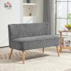 HOMCOM Polstersofa 2-Sitzer, mit Holzbeinen und Cord-Optik, Grau, 117 x 56,5 x 77 cm Bild 3