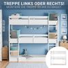 Homestyle4u Etagenbett mit 3 Liegeflächen, Kiefernholz weiß, 90x200 cm Bild 2