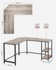 VASAGLE L-förmiger Eckschreibtisch mit 2 Ablagen, Industrie-Design, Schwarz/Natur, 138x138x76cm Bild 5