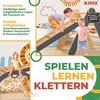 KIDIZ® Klettergerüst Montessori, 7in1 Spiel-Set mit Kletterbogen, Rutsche, aus Holz inklusive Kissen, Tafel & Lern-Uhr, ab 1 Jahr & Kinder bis 3 Jahre, Anthrazit, Hellbraun, 156 x 55 x 54 cm Bild 3