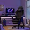 Devoko Massage Gaming Stuhl, Computer Bürostuhl mit Fußstütze, Racing Gamer Stuhl 150kg Belastbarkeit, 90-135° Rückenlehne einstellbar Ergonomischer PC Stuhl, 360° drehbar, Schwarz Bild 2