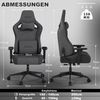 Devoko Gaming-Stuhl Luxuriöser Wildlederimitat,Ergonomisch & Großzügigem Sitz,Bürostuhl, Atmungsaktiver Stoff, Memory-Schaum, Leiseroller, Gaslift Stufe 4 Bild 5