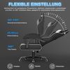 Devoko Gaming Stuhl mit Massagefunktion, Bürostuhl Ergonomisch mit Verstellbarer Ruckenlehne (90-135), Schreibtischstuhl mit Bewegliche Armlehne, max 150kg, Schwarz Weiß Bild 5